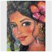 Tropical girl portrait -exotic oil painting 